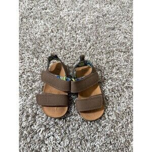 Wonder Nation Toddler Sandals Size 6 Brown Adjustable Straps Kids